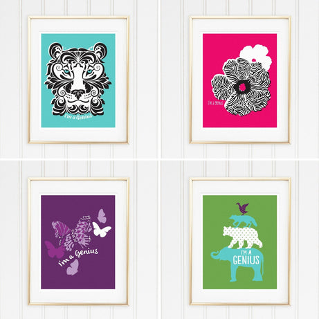 Genius Series Art Prints - Set of 4 (Rainforest Inspired Theme)