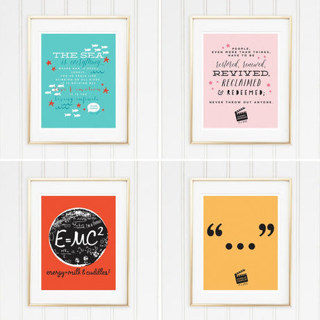 Genius Series Art Prints - Set of 4 - Jules Audrey Albert and Chaplin