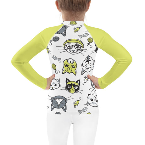 bumGenius Summer Swimwear Little Kid Rash Guard - CATtitude