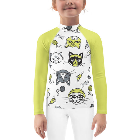 bumGenius Summer Swimwear Little Kid Rash Guard - CATtitude