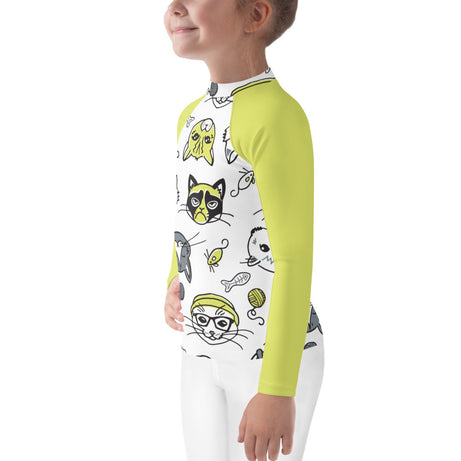 bumGenius Summer Swimwear Little Kid Rash Guard - CATtitude