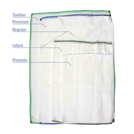 Chinese Prefold Size Comparison